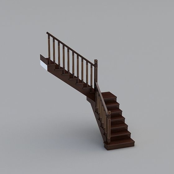 Elegant 3D Staircase Model in Classic European Design