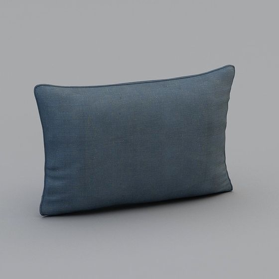 Blue Linen Cushion 3D model for Modern Interiors