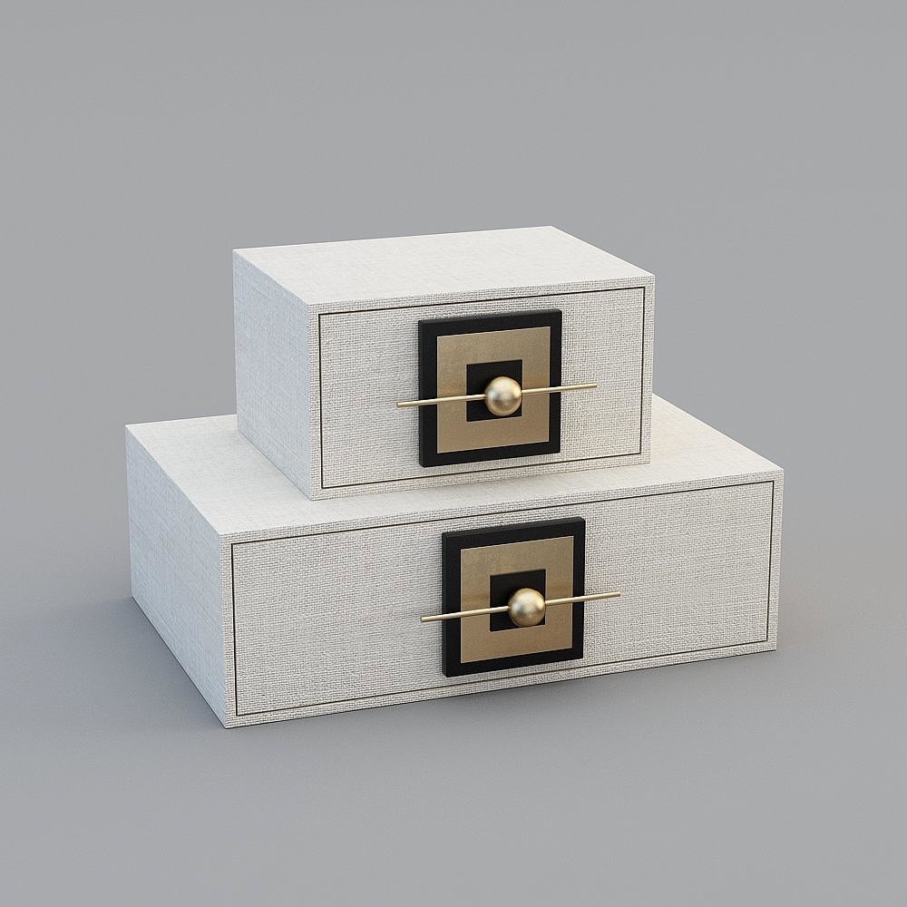 Elegant Low-Polygon Drawer Set 3D model