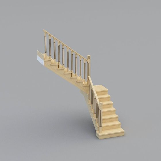 Wooden Spiral Staircase 3D model for Creative Projects
