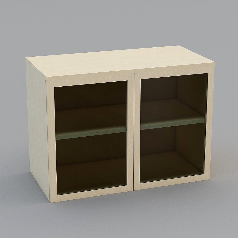 Stylish Glass Door Display Cabinet 3D model