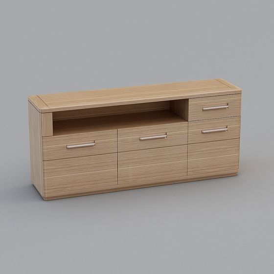 Modern Low-Poly TV Cabinet 3D Model