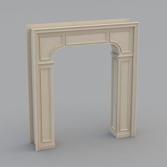 Door Frame 3D Model in Yellow Gray