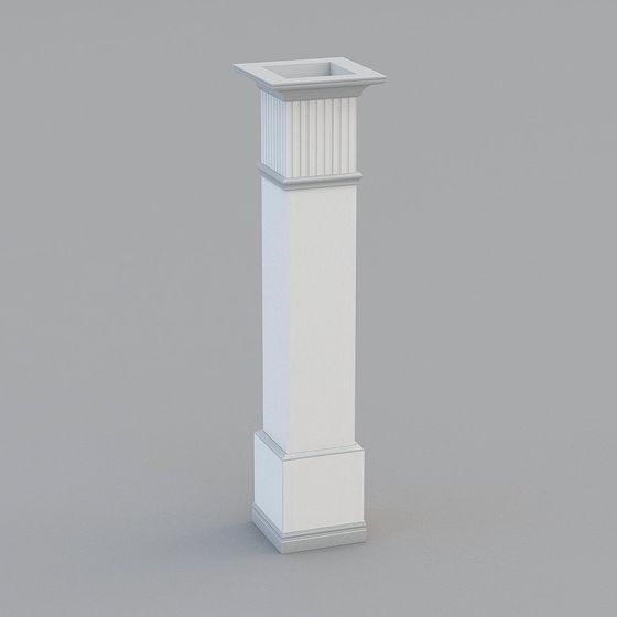 Stylish Square Column 3D model for Interior Design