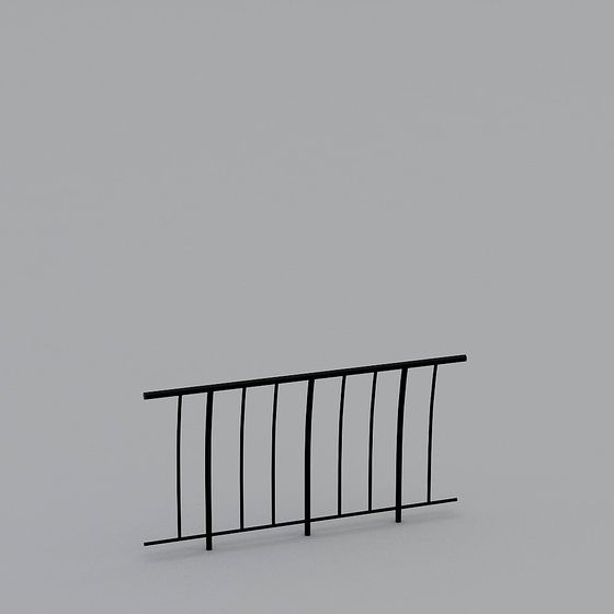 Sleek Metal Railing 3D model for Urban Design