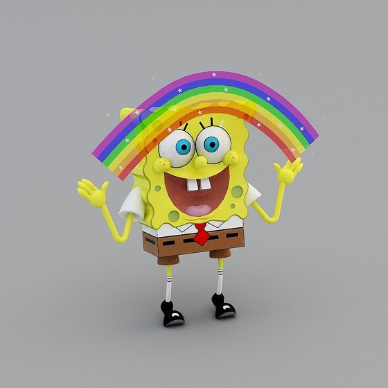 Colorful SpongeBob 3D Model