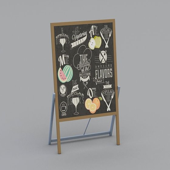 Vintage Menu Board 3D model for Creative Projects