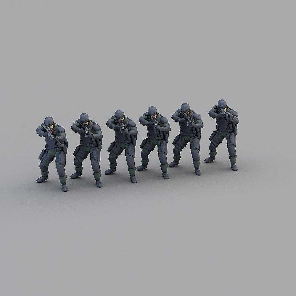 Low Poly High Detail Soldier 3D Model