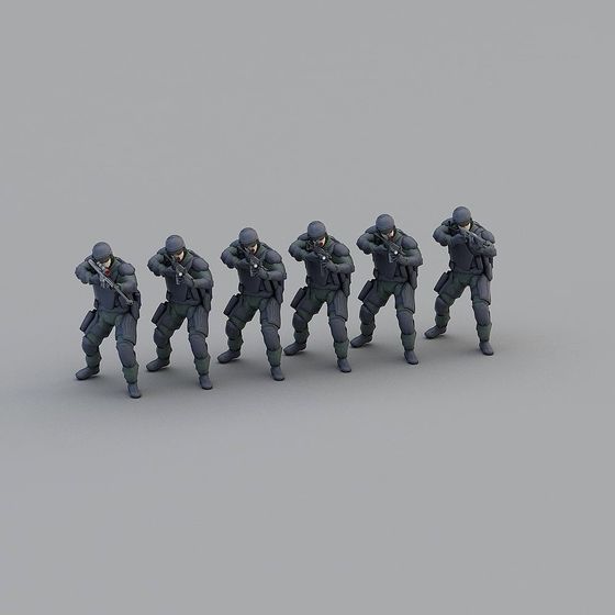 Low Poly High Detail Soldier 3D Model
