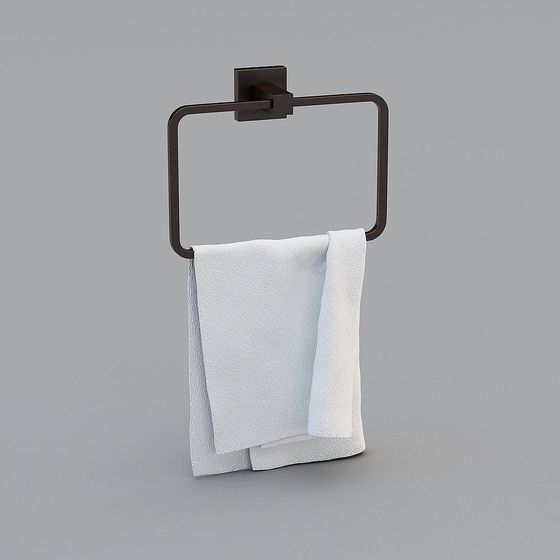 Elegant Metal Towel Rack 3D model for Modern Interiors
