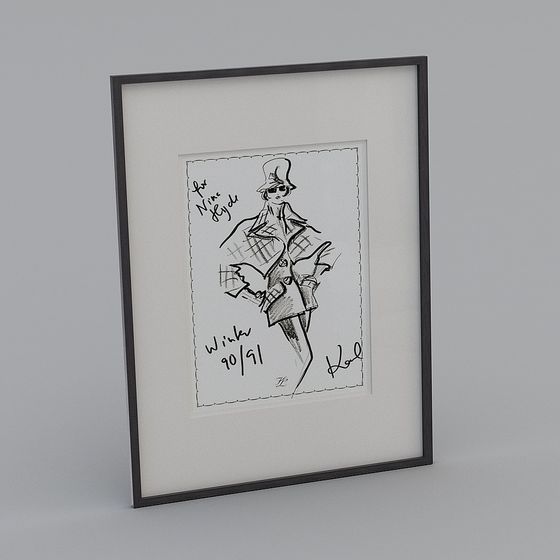 Retro 90s Style 3D Model of an Elegant Lady