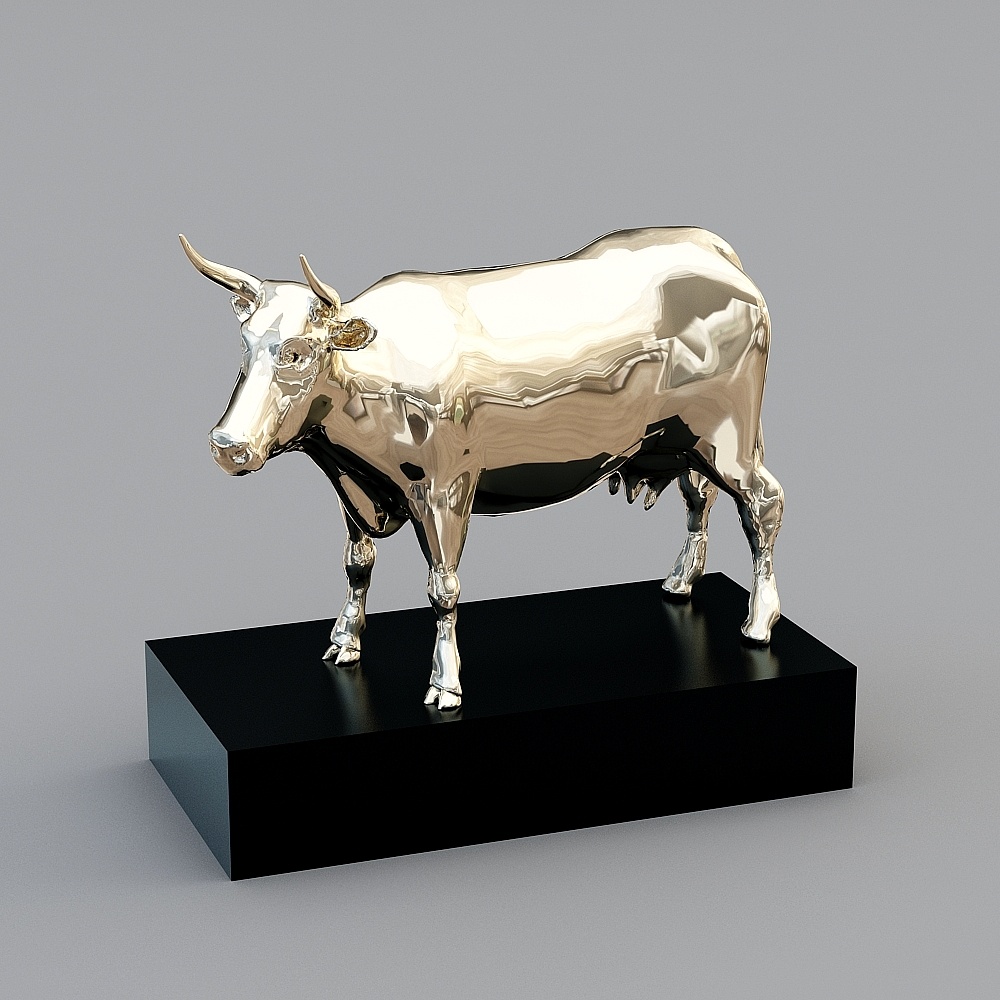 Golden Bull 3D model - Stunning Low-Poly Design