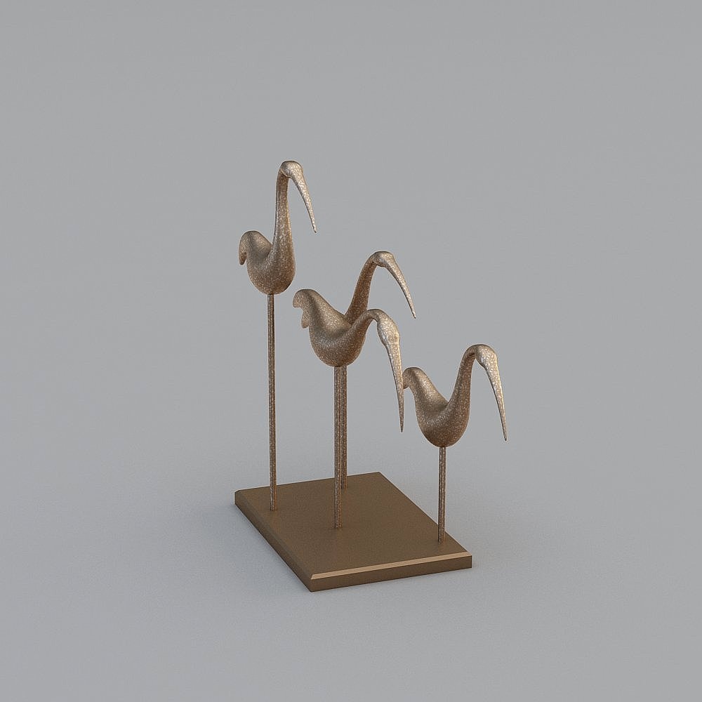 Egrets in Dawn 3D model