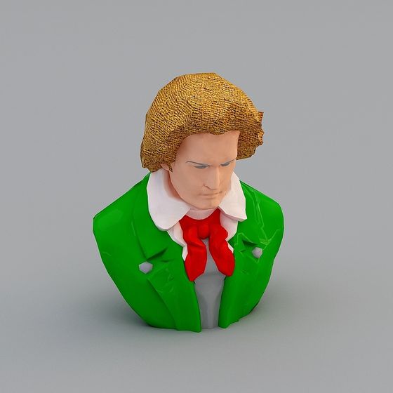 The Gentleman Bust 3D model - Vintage Elegance