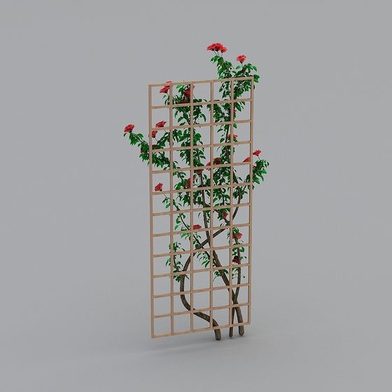 Vibrant Rose Wall 3D model