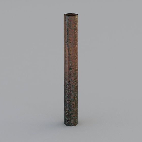Chinese Hotel Lobby Pillar 3D Model in Earth Color