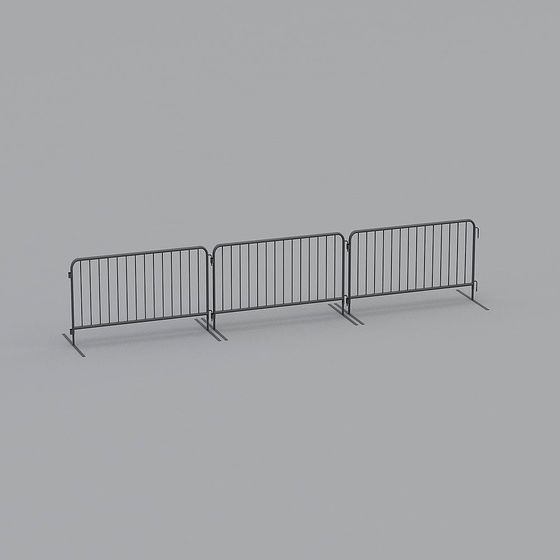 Stylish Low-Poly Metal Railing 3D Model
