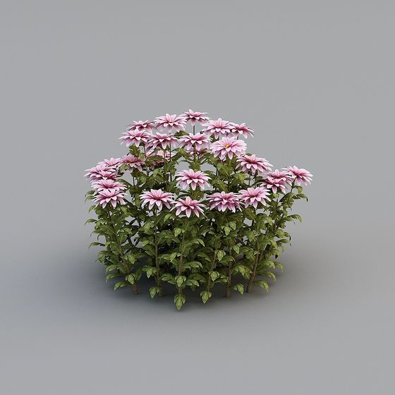 Charming Flower Bush 3D model for Creative Projects
