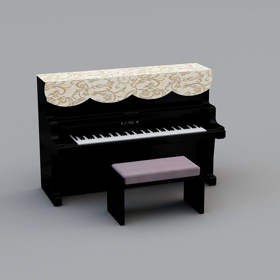 Stylish Piano 3D Model for Designers
