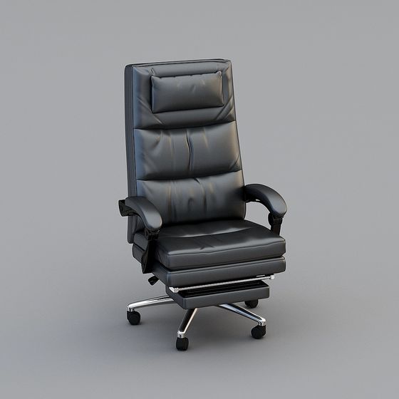 Sleek Low-Poly Office Chair 3D model for Modern Workspaces