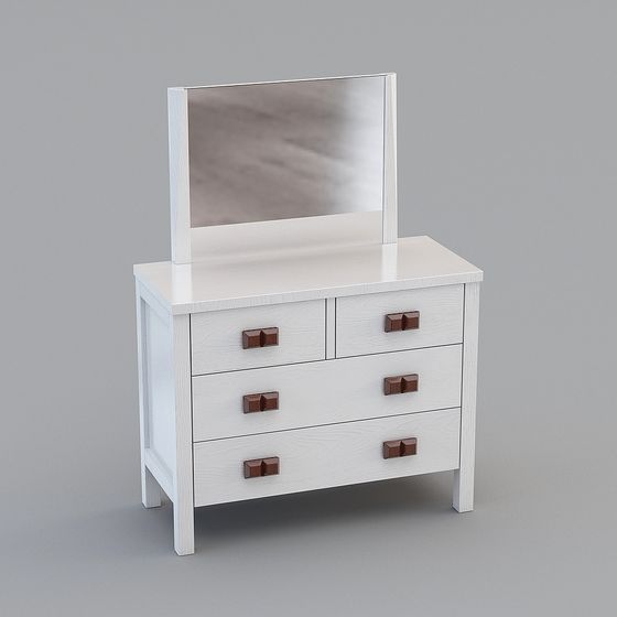 Elegant Low-Poly Vanity Table 3D model