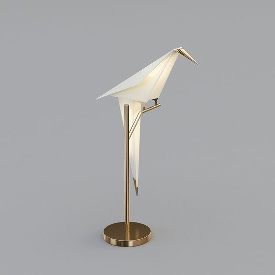 Elegant Paper Crane Table Lamp 3D model