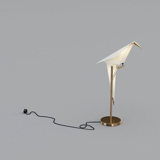Elegant Origami Bird Table Lamp 3D Model