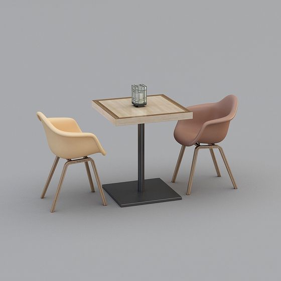 Coffee Time Table and Chair Set 3D model