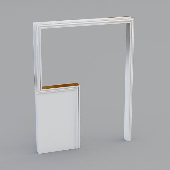 Stylish Low-Poly Door Frame 3D model for Modern Spaces