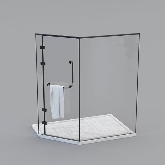 Modern Glass Shower Enclosure 3D model