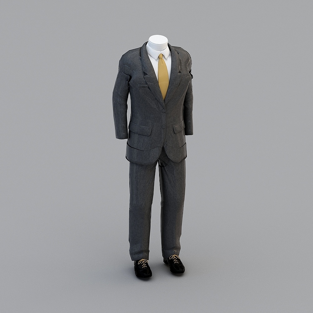 Elegant Low-Poly 3D Suit Model