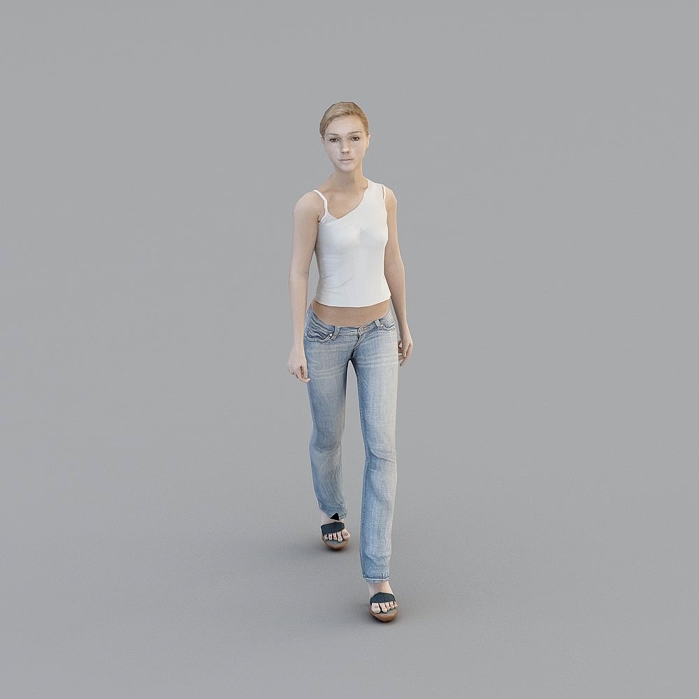 Gray Woman 3D Model for Stylish Decor