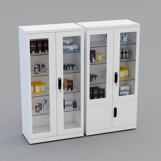 Highly Detailed Medical Cabinet 3D model
