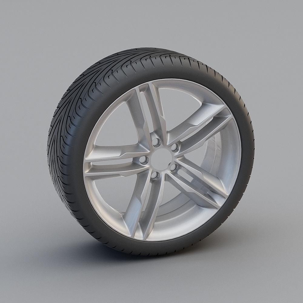 Low Poly Detailed Tire 3D Model