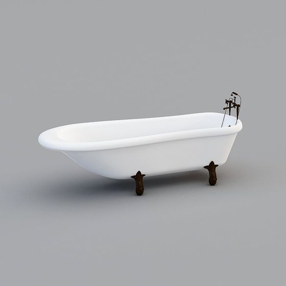 Classic Clawfoot Bathtub 3D model