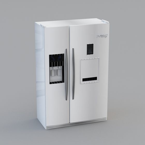 Sleek Smart Refrigerator 3D model for Modern Interiors