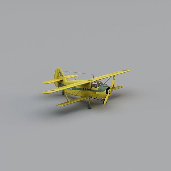 Vintage Biplane 3D Model with Nostalgic Charm