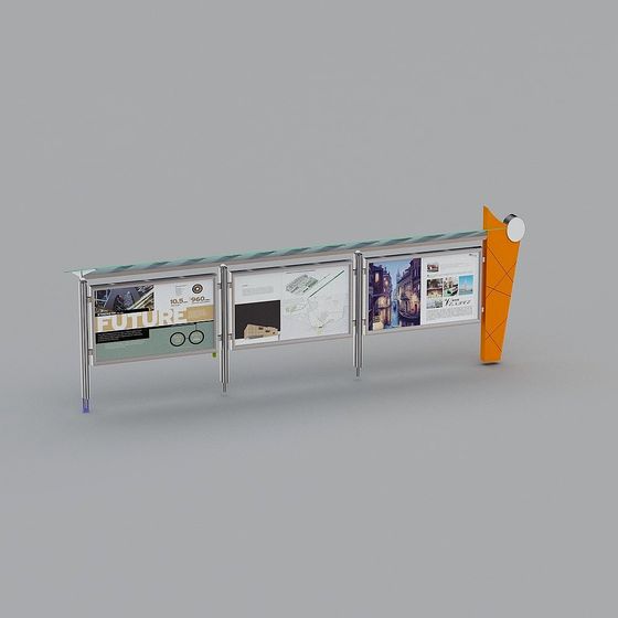 Modern Information Display Stand 3D model