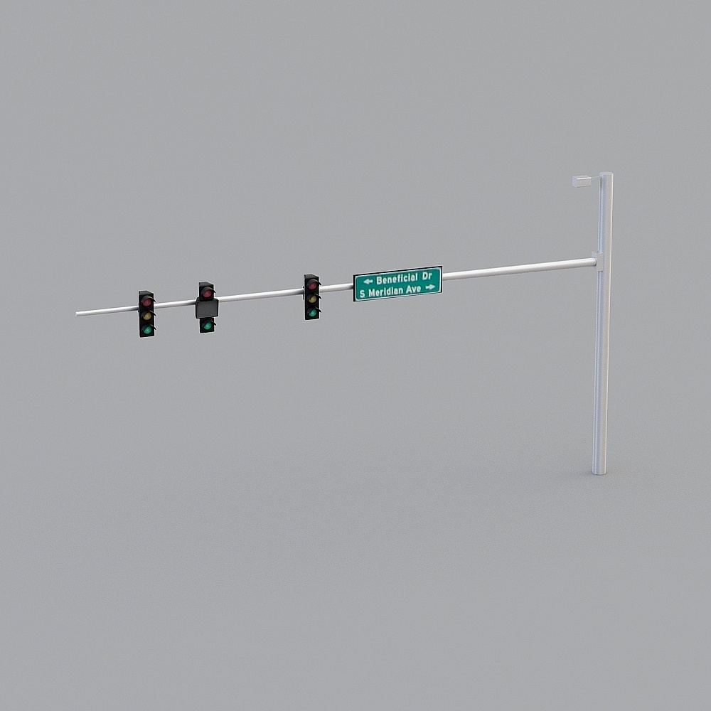 Low-Poly Traffic Light 3D Model for Urban Scenes