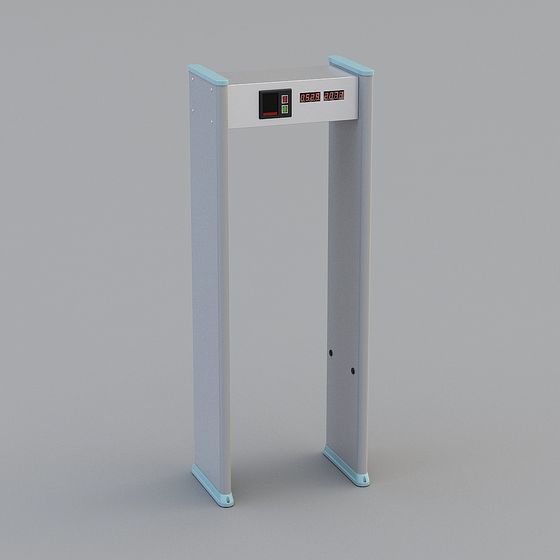 Low-Poly Security Gate 3D model
