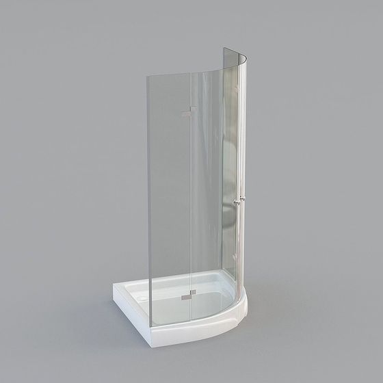 Curved Shower Cubicle 3D model for Modern Interiors
