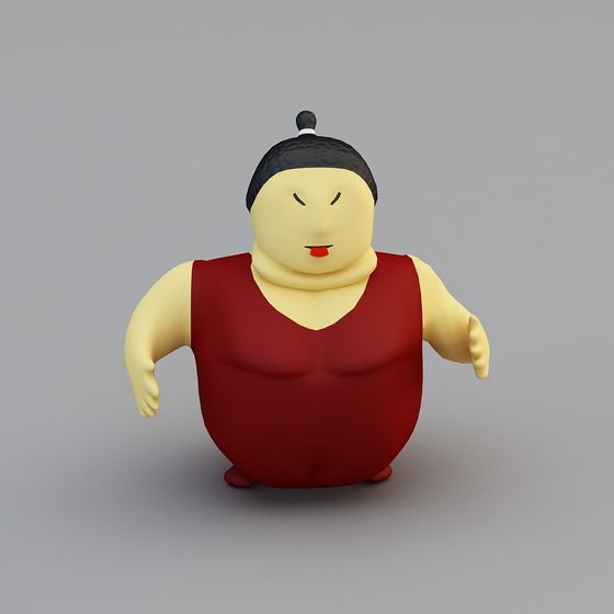 Charming Low-Poly Sumo 3D Model