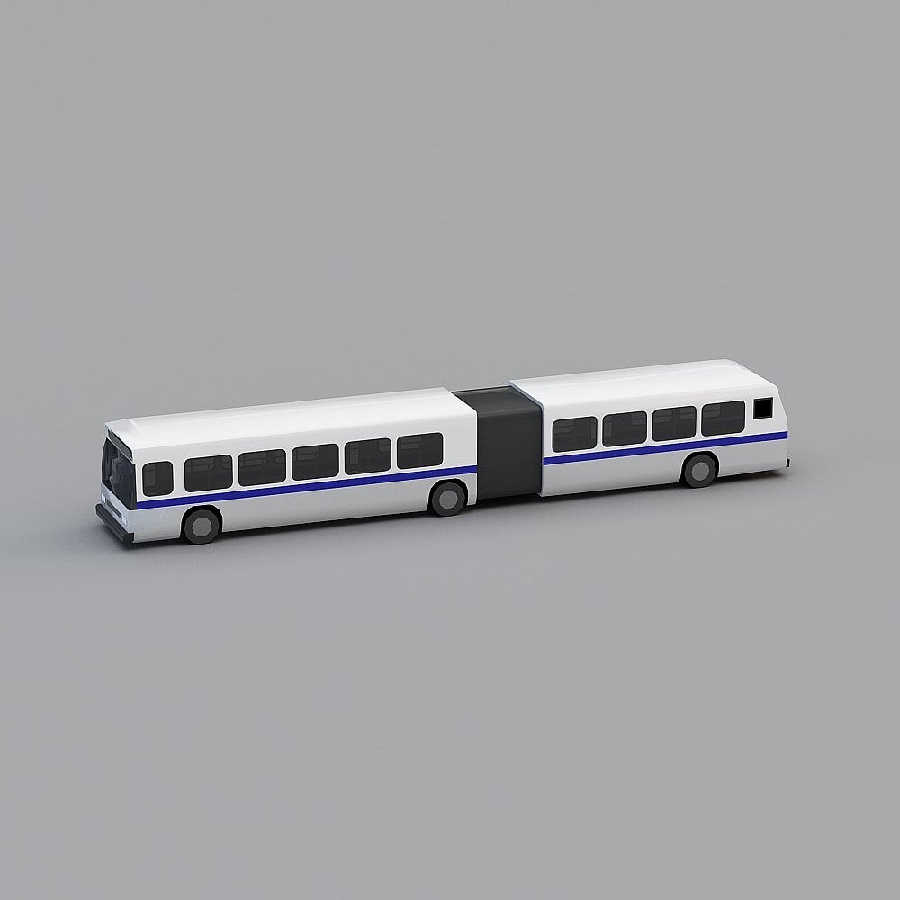 Modern Low-Poly City Bus 3D Model