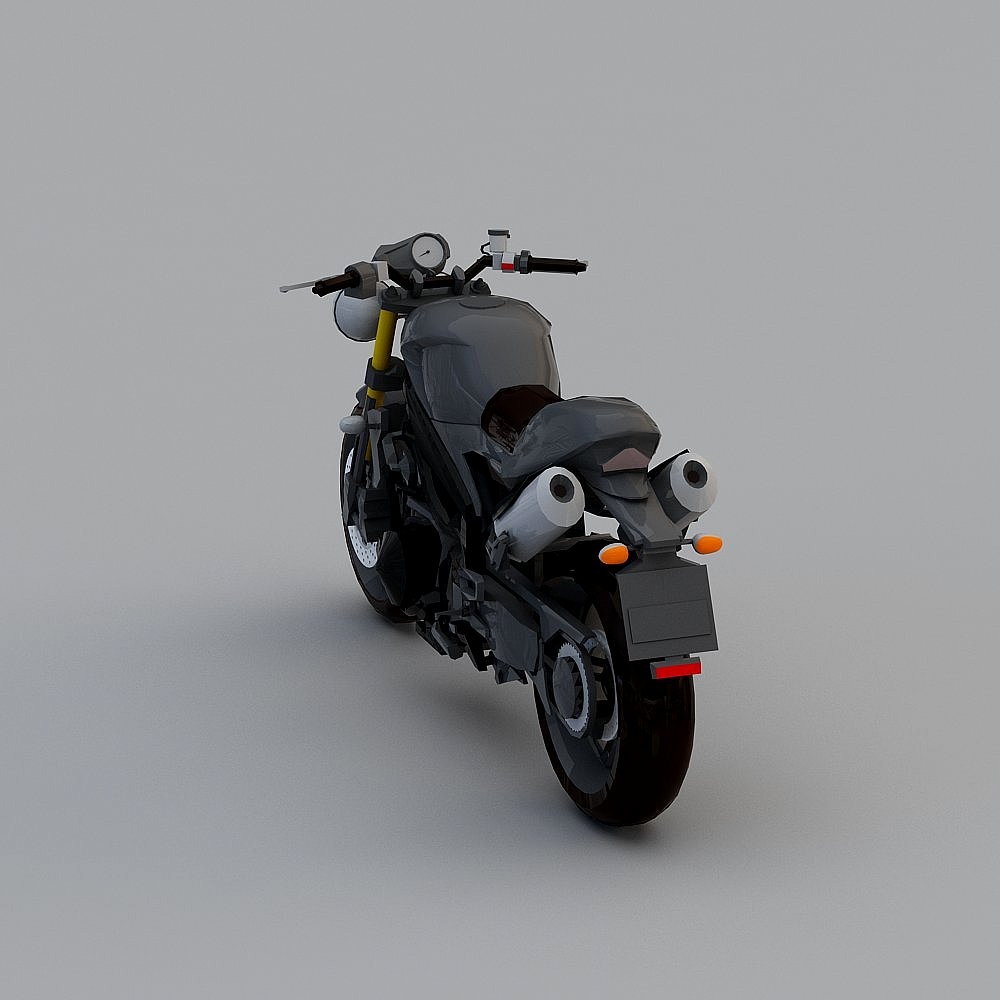 Stylish Low-Poly Motorcycle 3D model