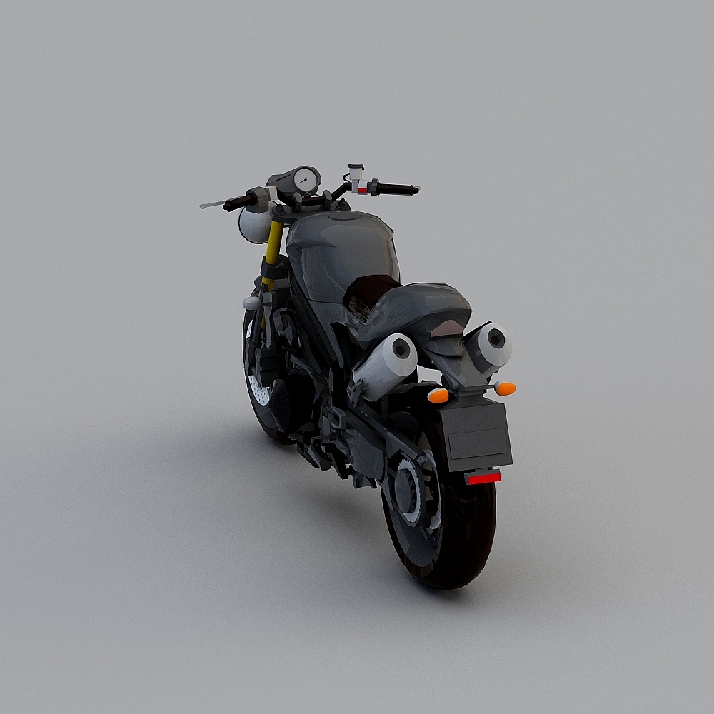 Stylish Low-Poly Motorcycle 3D Model