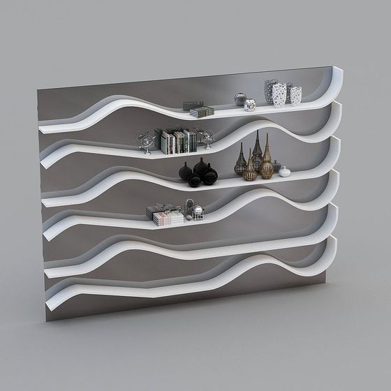 Modern Low-Poly Bookshelf 3D model for Creative Spaces