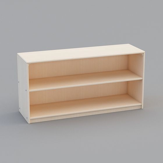 Modern Minimalist Low-Poly Bookshelf 3D model