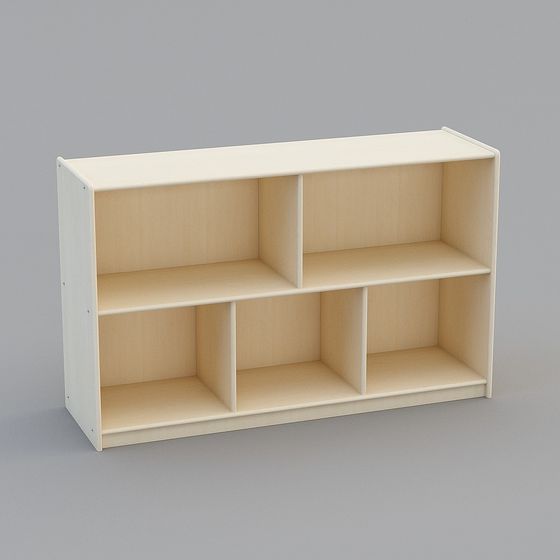 Stylish Low-Poly Bookshelf 3D model for Modern Interiors