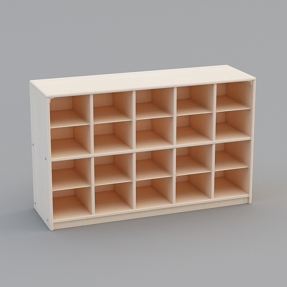 20 grid storage box storage cabinet - North American maple