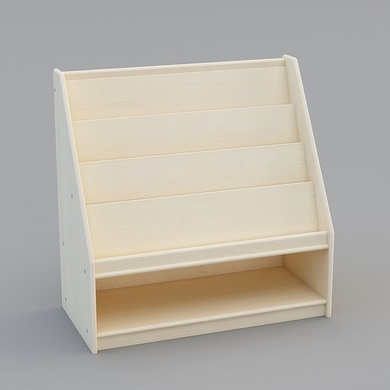 Minimalist Bookshelf 3D model for Modern Interiors